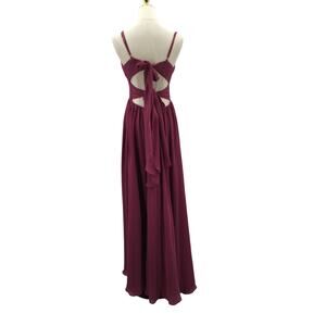 AW BRIDAL SZ 12 L chianti red prom bridesmaid cocktail party maxi dress b159